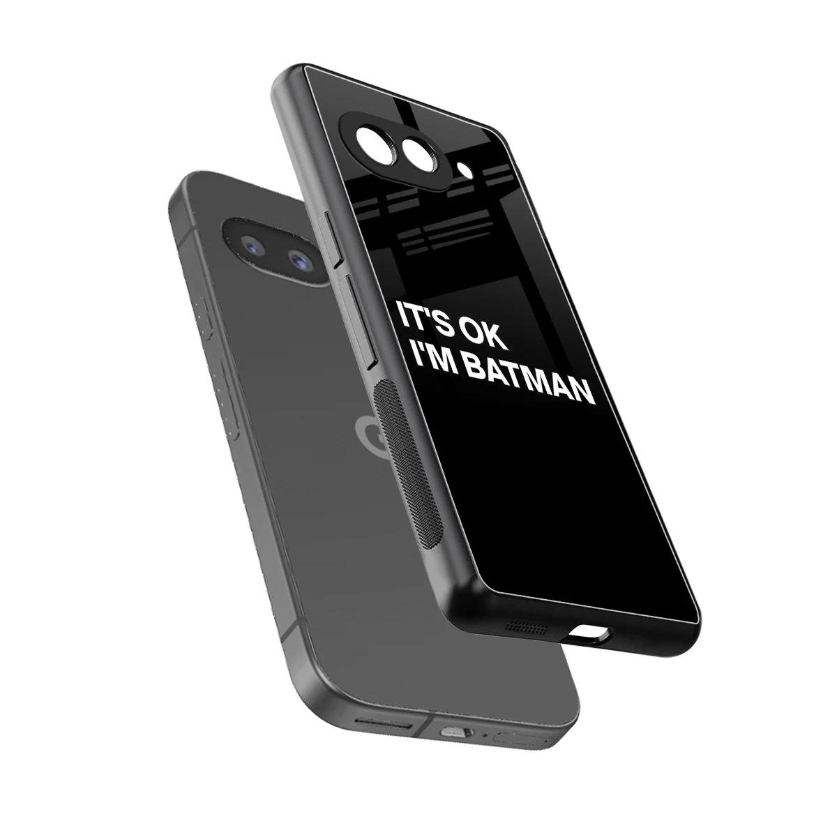 Dark Knight sleek google pixel 10a cover with tempered glass back and TPU edges
