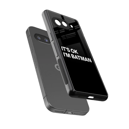Dark Knight sleek google pixel 10a cover with tempered glass back and TPU edges