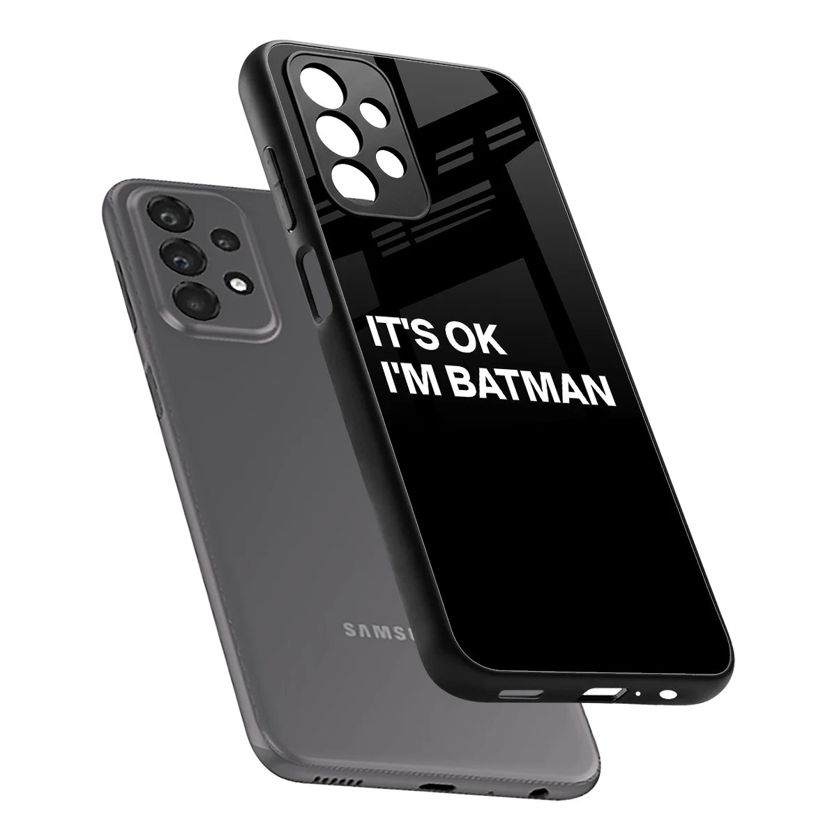 Dark Knight sleek samsung galaxy a23 cover with tempered glass back and TPU edges