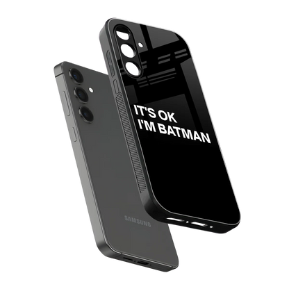 Dark Knight sleek samsung galaxy a55 5g cover with tempered glass back and TPU edges