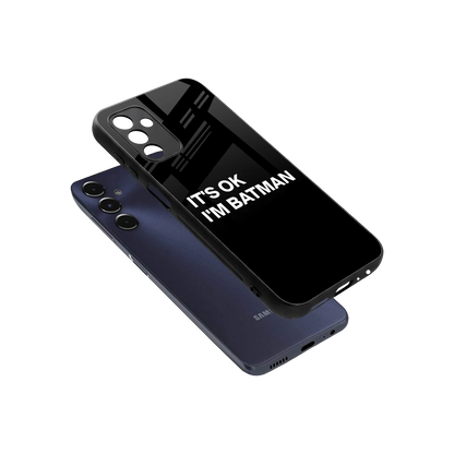 Dark Knight sleek samsung galaxy m14 5g cover with tempered glass back and TPU edges