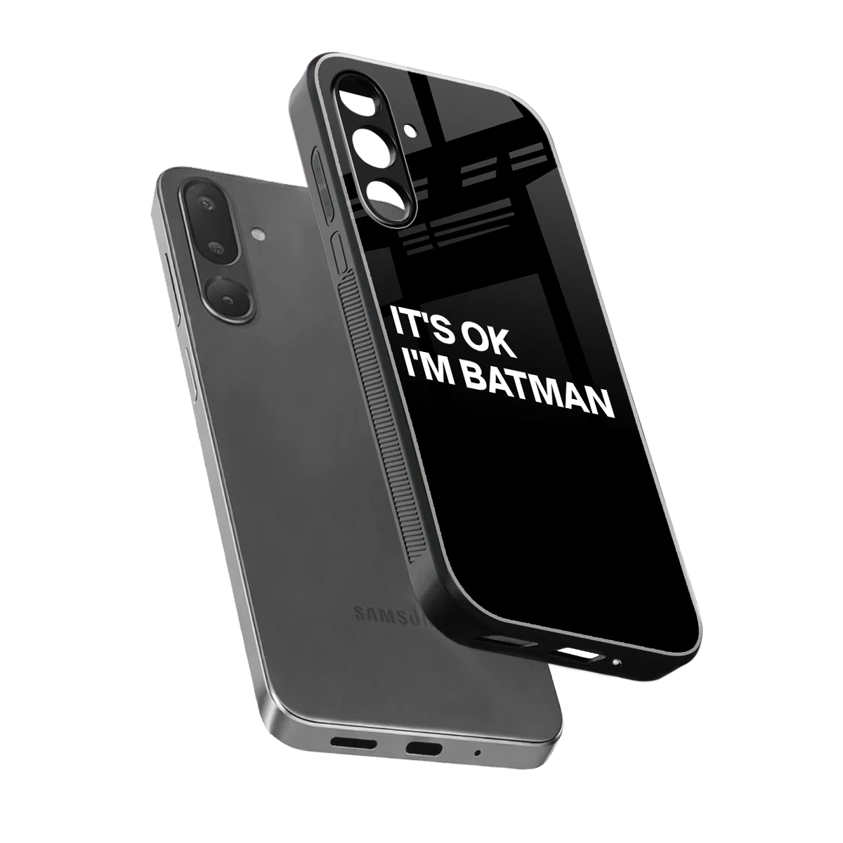Dark Knight sleek samsung galaxy m36 5g cover with tempered glass back and TPU edges