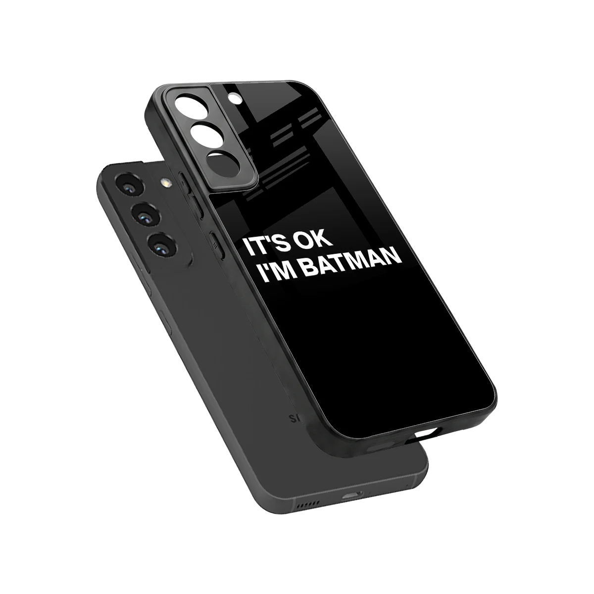Dark Knight sleek samsung galaxy s22 cover with tempered glass back and TPU edges