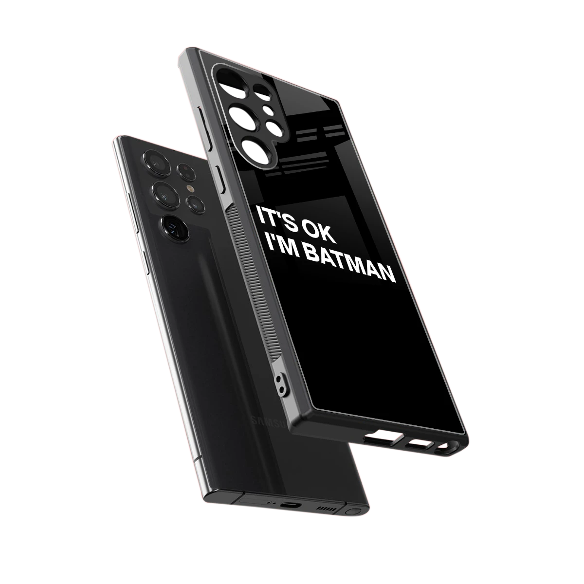 Dark Knight sleek samsung galaxy s23 ultra cover with tempered glass back and TPU edges