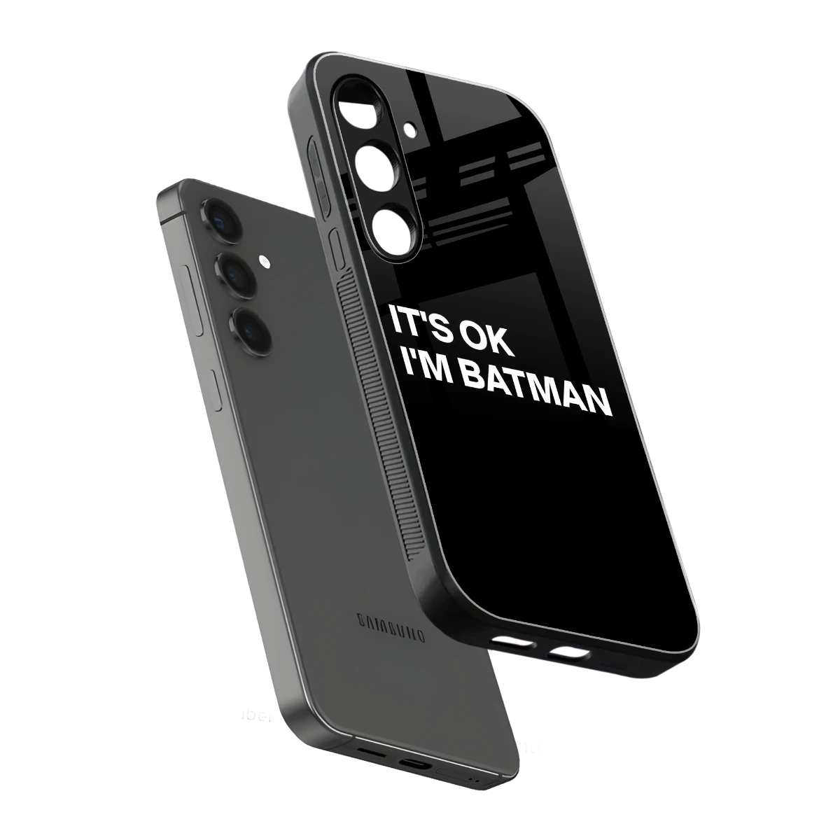 Dark Knight sleek samsung galaxy s24 cover with tempered glass back and TPU edges