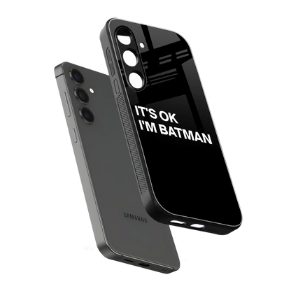 Dark Knight sleek samsung galaxy s24 cover with tempered glass back and TPU edges