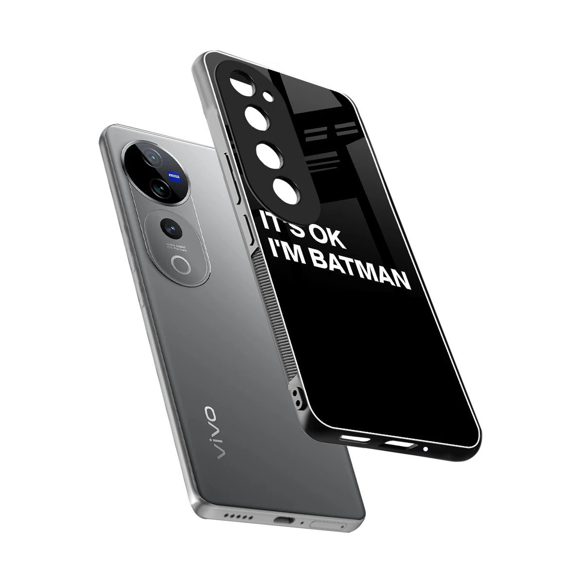 Dark Knight sleek vivo v40 pro cover with tempered glass back and TPU edges