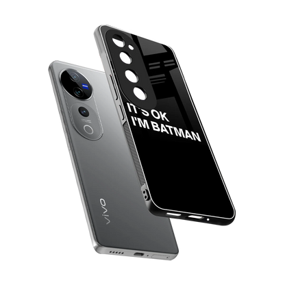 Dark Knight sleek vivo v40 pro cover with tempered glass back and TPU edges