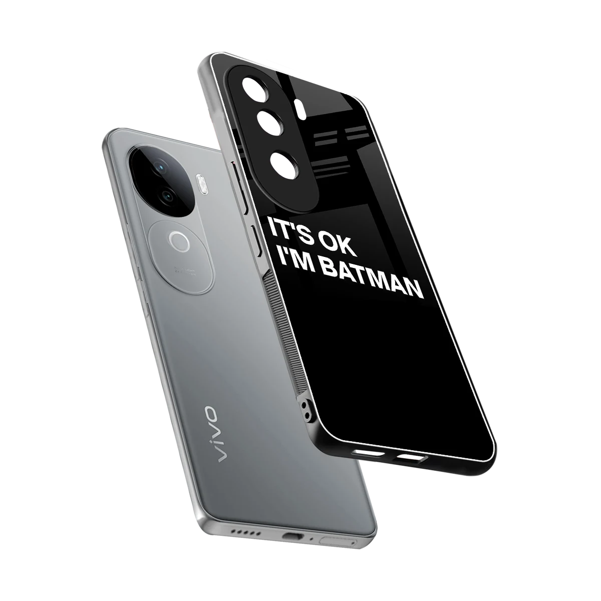 Dark Knight sleek vivo v40e cover with tempered glass back and TPU edges