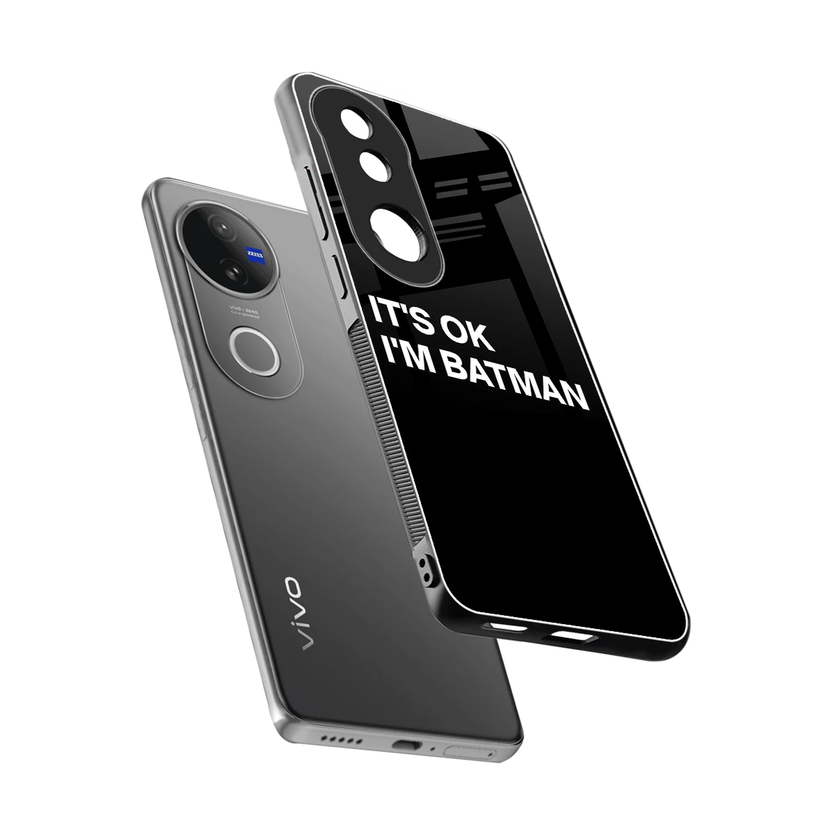 Dark Knight sleek vivo v50 cover with tempered glass back and TPU edges