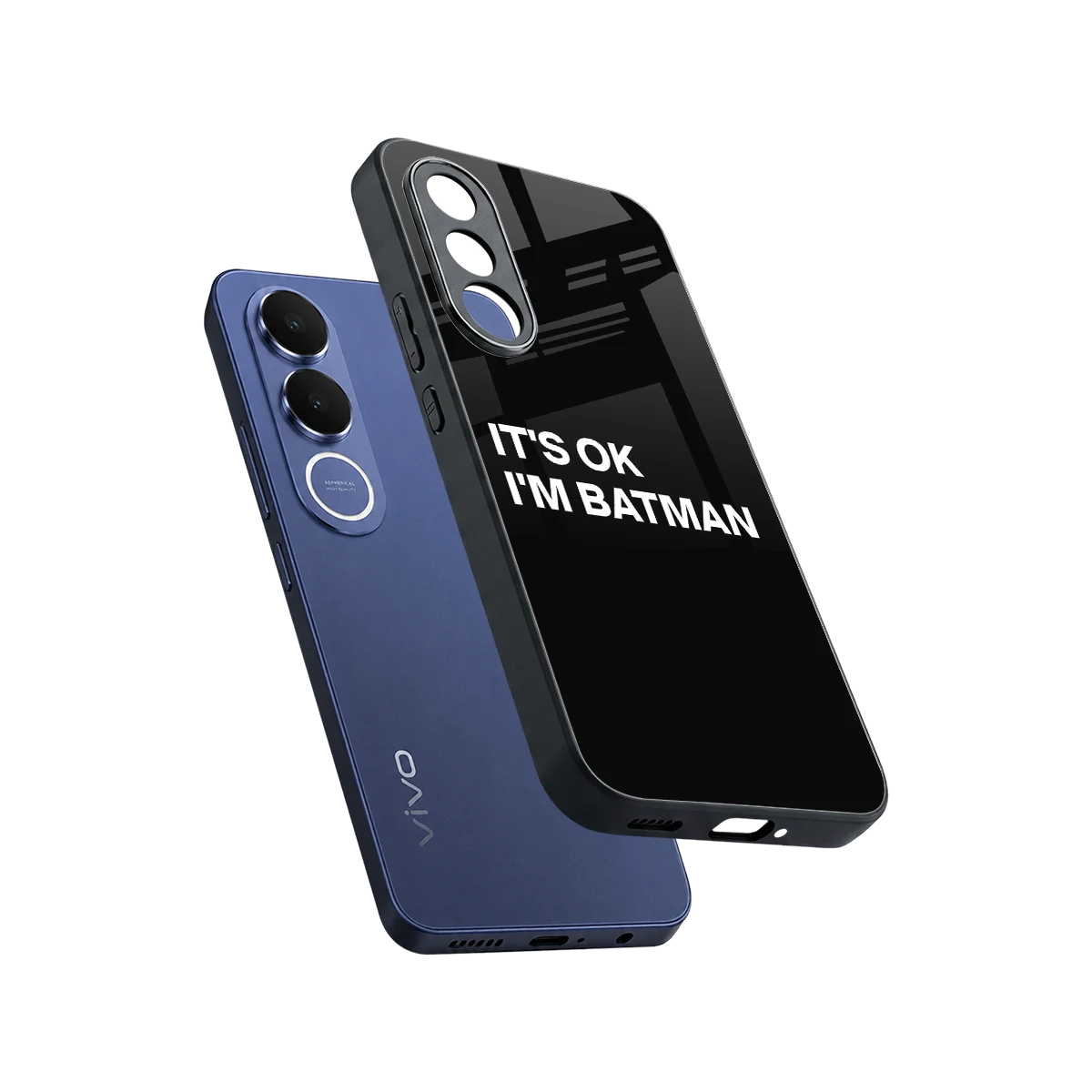 Dark Knight sleek vivo v70 fe cover with tempered glass back and TPU edges