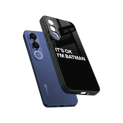 Dark Knight sleek vivo v70 fe cover with tempered glass back and TPU edges