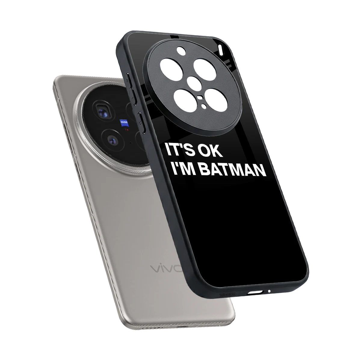 Dark Knight sleek vivo x200 pro cover with tempered glass back and TPU edges