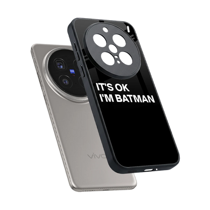 Dark Knight sleek vivo x200 pro cover with tempered glass back and TPU edges