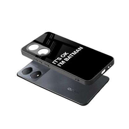 Dark Knight sleek Vivo-y100 cover with tempered glass back and TPU edges