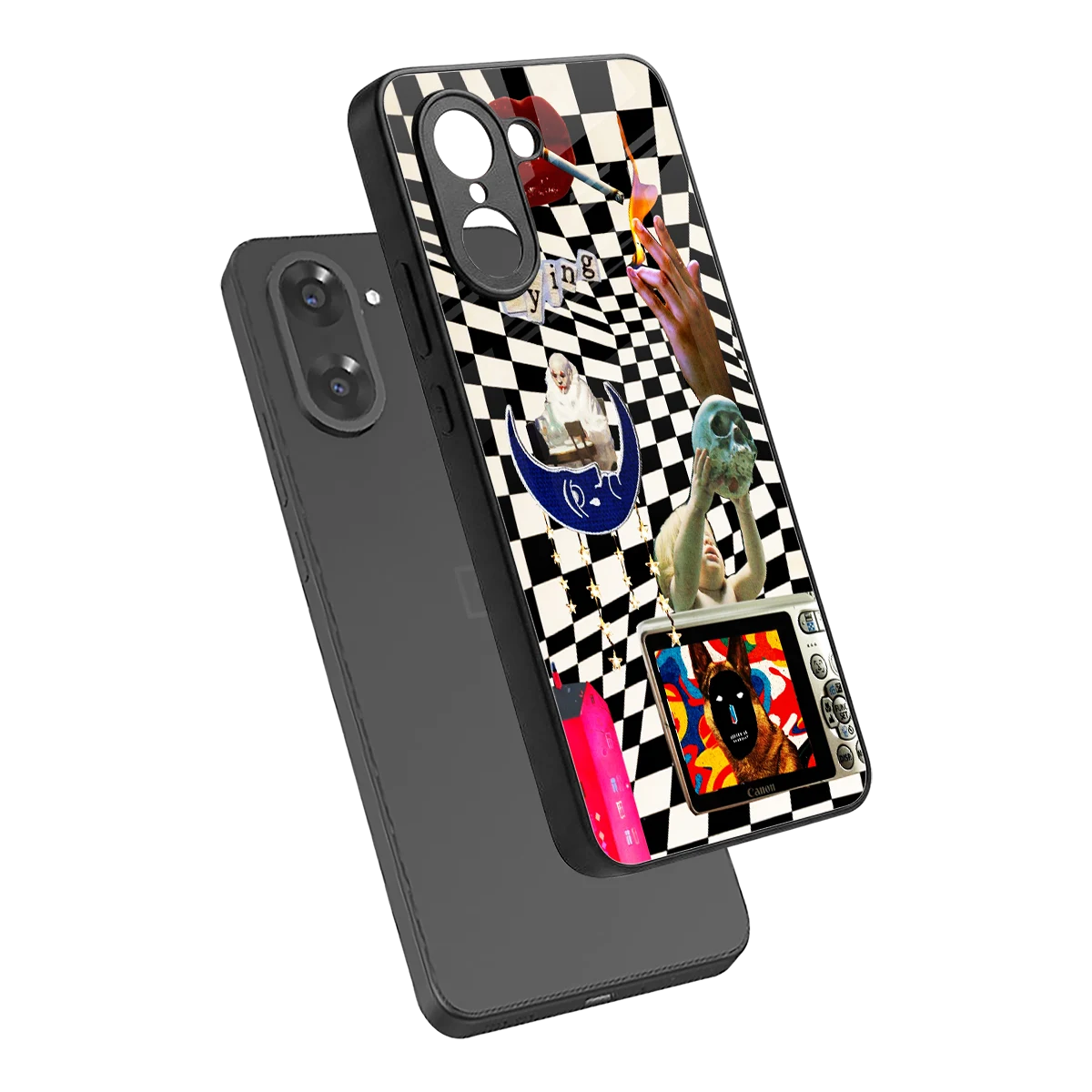 Dark Trip sleek oneplus nord ce5 5g cover with tempered glass back and TPU edges