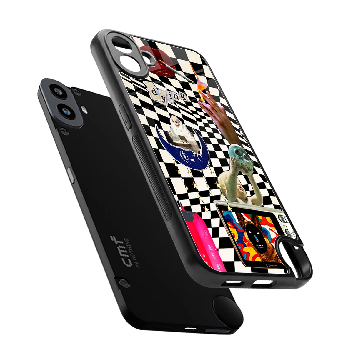 Dark Trip sleek cmf nothing phone 1 cover with tempered glass back and TPU edges