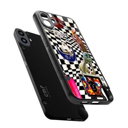 Dark Trip sleek cmf nothing phone 1 cover with tempered glass back and TPU edges