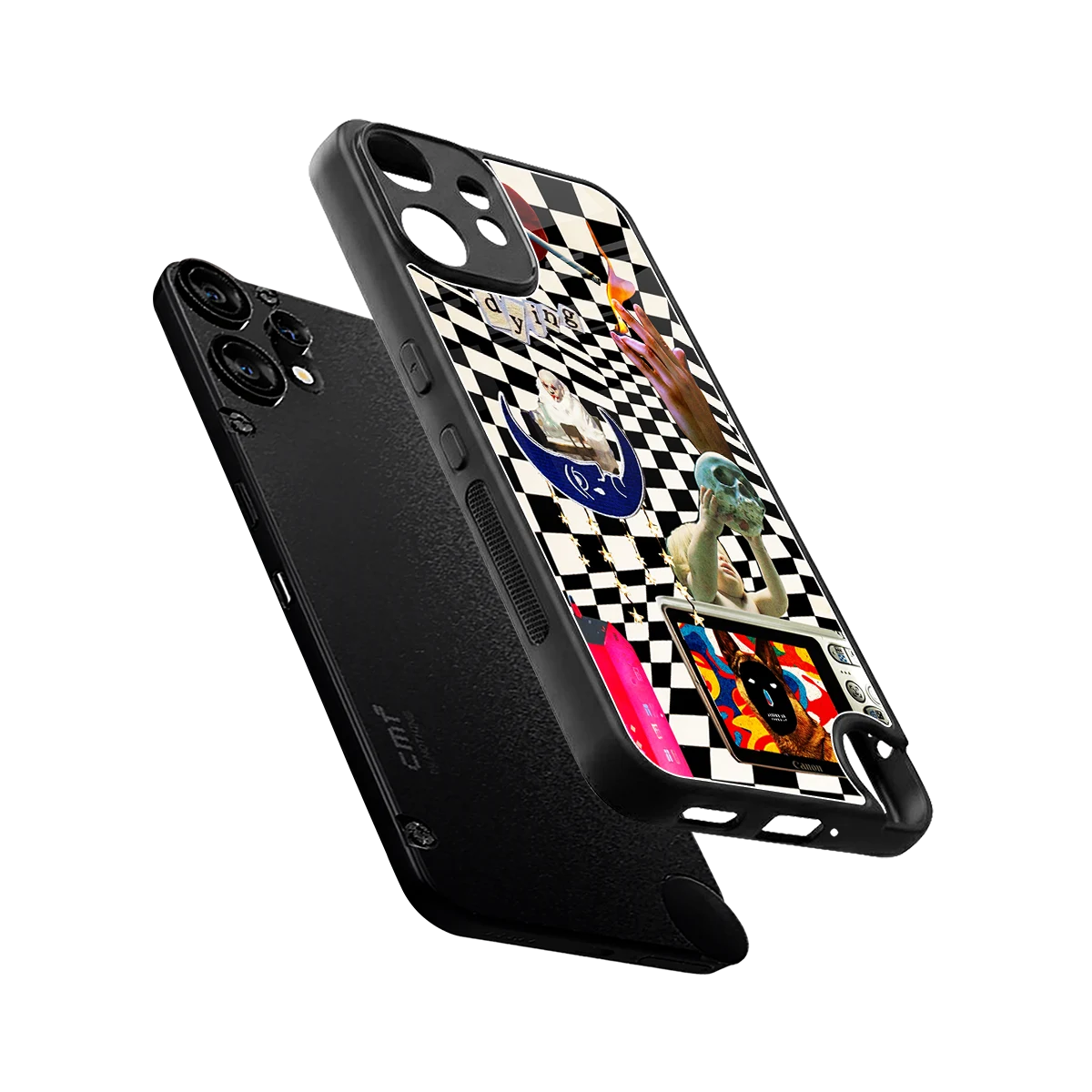 Dark Trip sleek cmf nothing phone 2 pro cover with tempered glass back and TPU edges