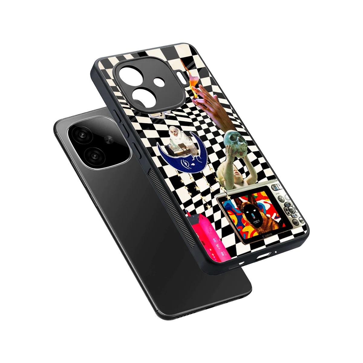 Dark Trip sleek iqoo neo 10r 5g cover with tempered glass back and TPU edges