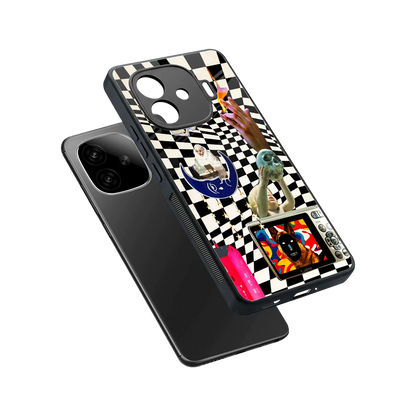 Dark Trip sleek iqoo neo 10r 5g cover with tempered glass back and TPU edges