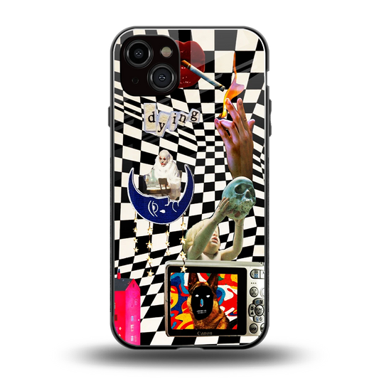 Dark Trip back phone cover | glass case for iphone 15 plus