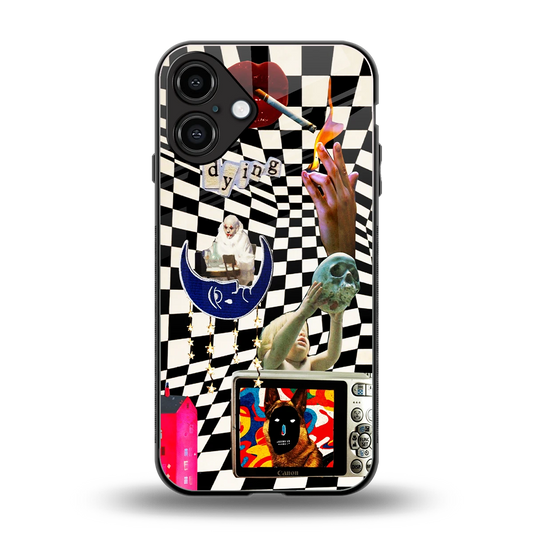 Dark Trip back phone cover | glass case for iphone 16 plus