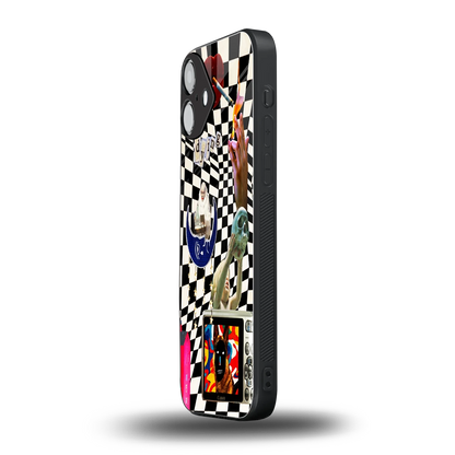 Dark Trip iphone 16 plus mobile cover | shockproof glass phone case