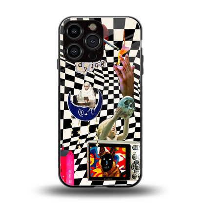 Dark Trip back phone cover | glass case for iphone 16 pro max