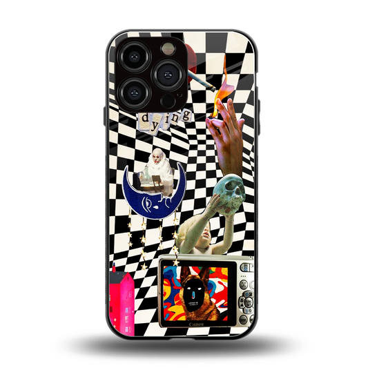 Dark Trip back phone cover | glass case for iphone 16 pro max