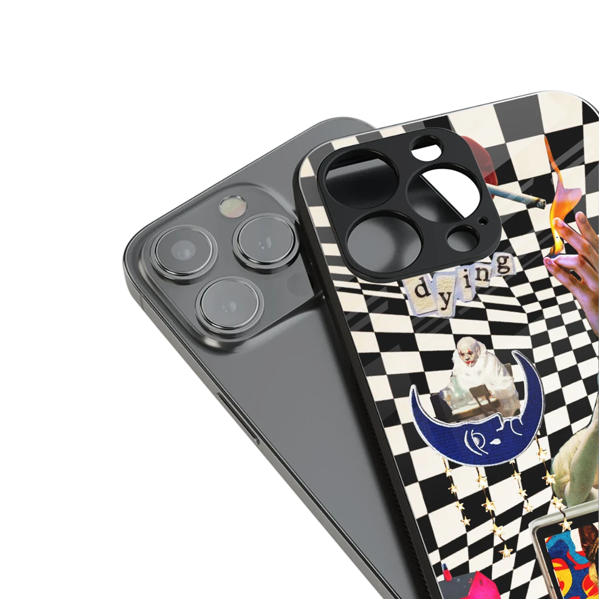 Dark Trip stylish phone case for iphone 13 | glossy glass and slim fit
