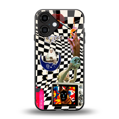 Dark Trip back phone cover | glass case for iphone 16