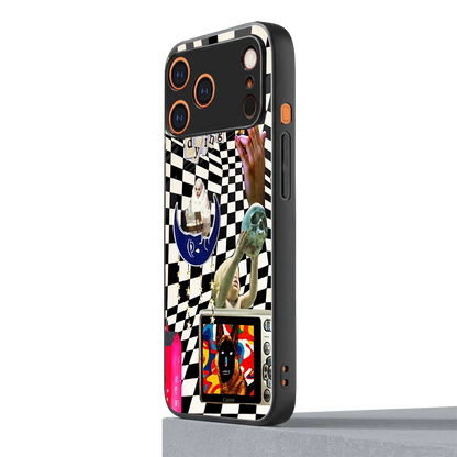 Dark Trip iphone 17 pro max mobile cover | shockproof glass phone case