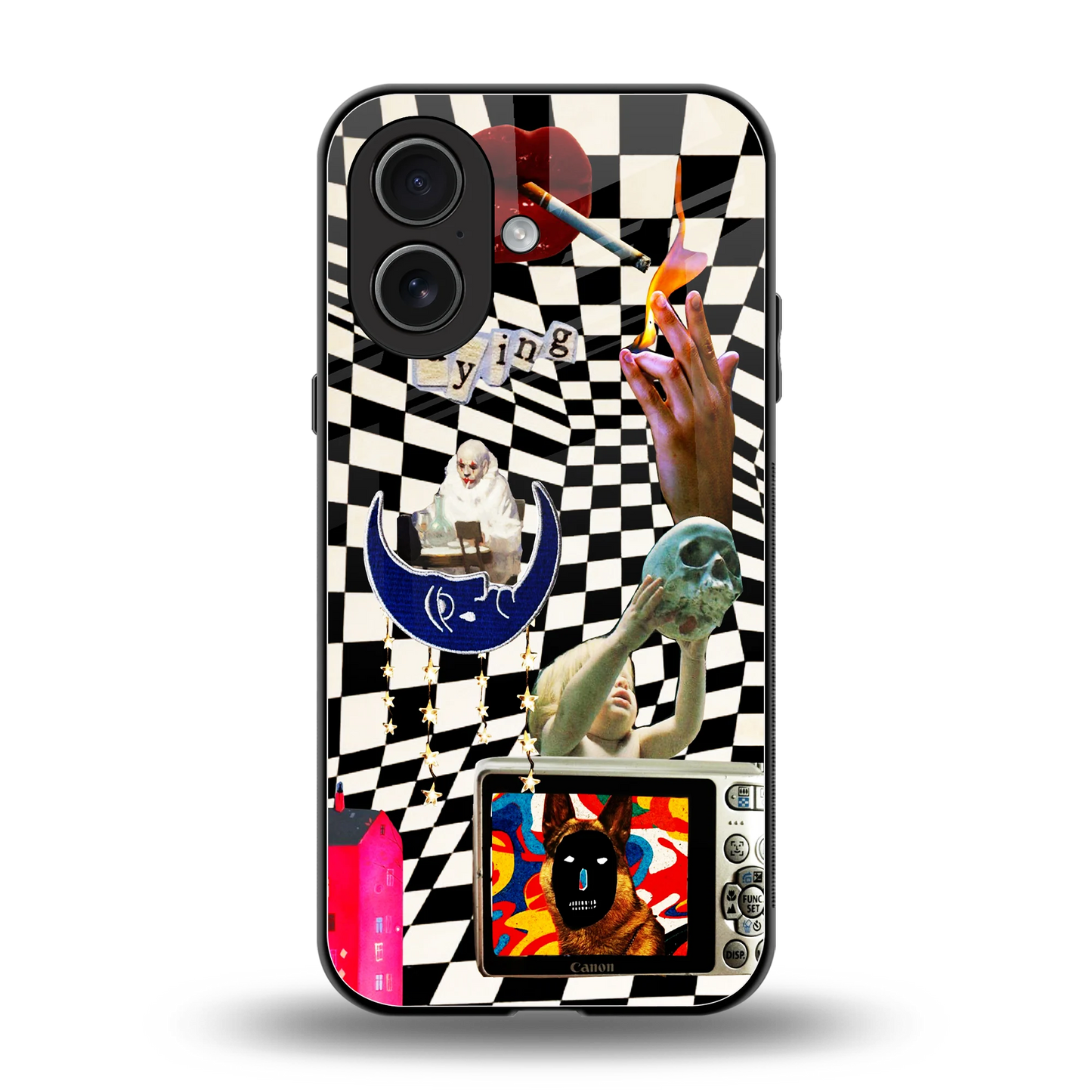 Dark Trip back phone cover | glass case for iphone 17
