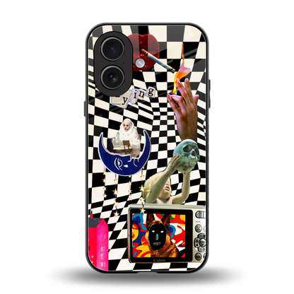 Dark Trip back phone cover | glass case for iphone 17