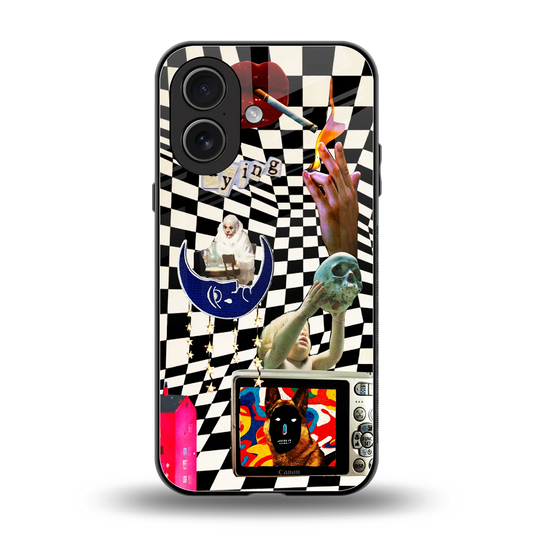 Dark Trip back phone cover | glass case for iphone 17