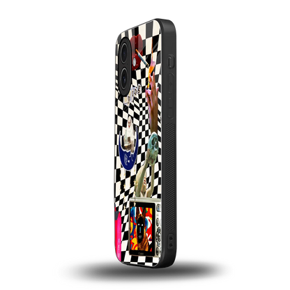 Dark Trip iphone 17 mobile cover | shockproof glass phone case