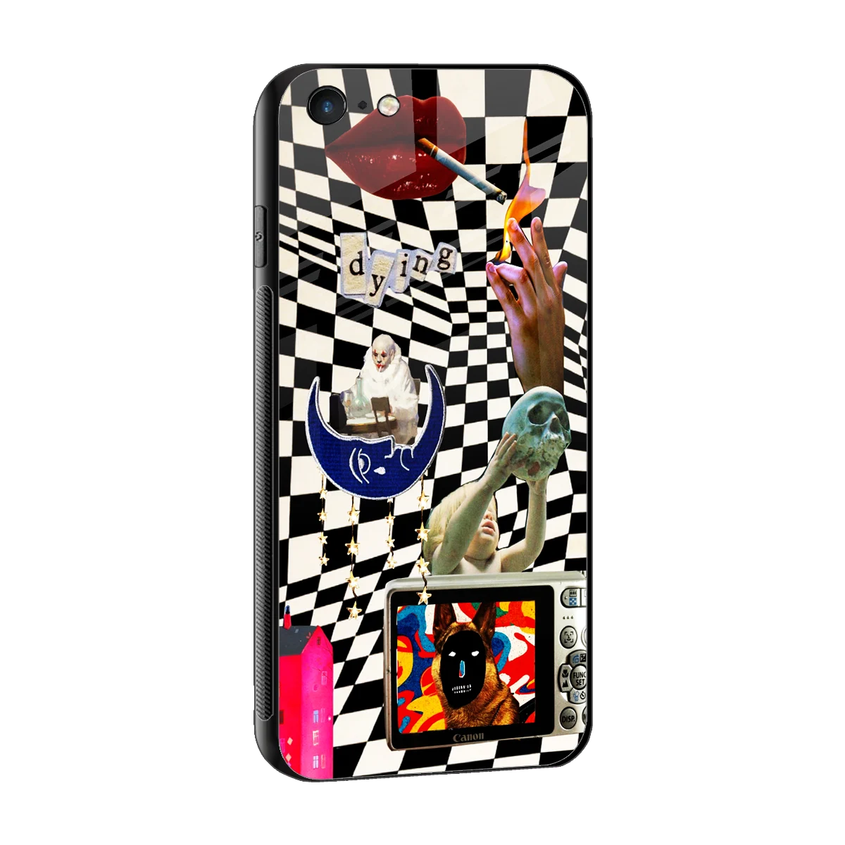Dark Trip sleek iphone 6s cover with tempered glass back and TPU edges