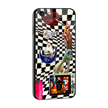 Dark Trip sleek iphone 6s cover with tempered glass back and TPU edges