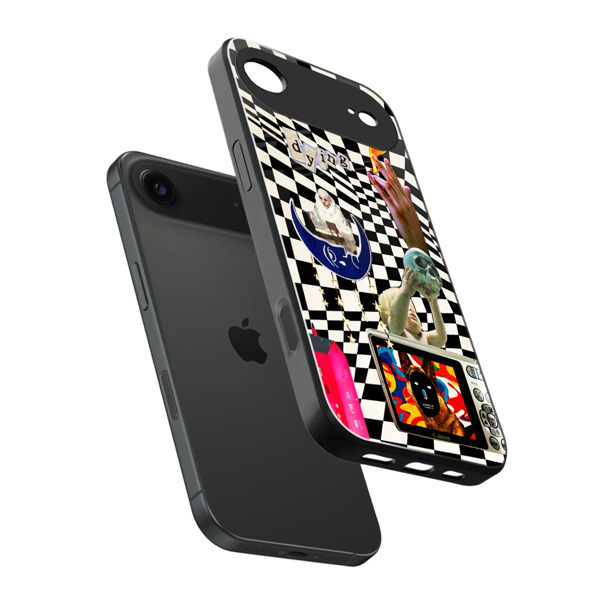 Dark Trip sleek iphone air cover with tempered glass back and TPU edges