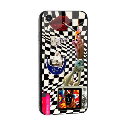Dark Trip sleek iphone xr cover with tempered glass back and TPU edges