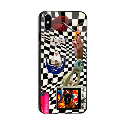 Dark Trip sleek iphone xs max cover with tempered glass back and TPU edges