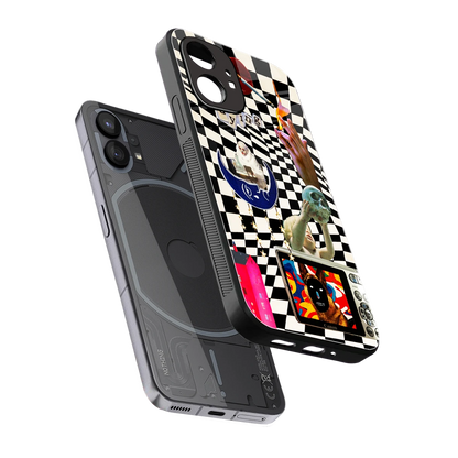 Dark Trip sleek nothing phone 1 cover with tempered glass back and TPU edges