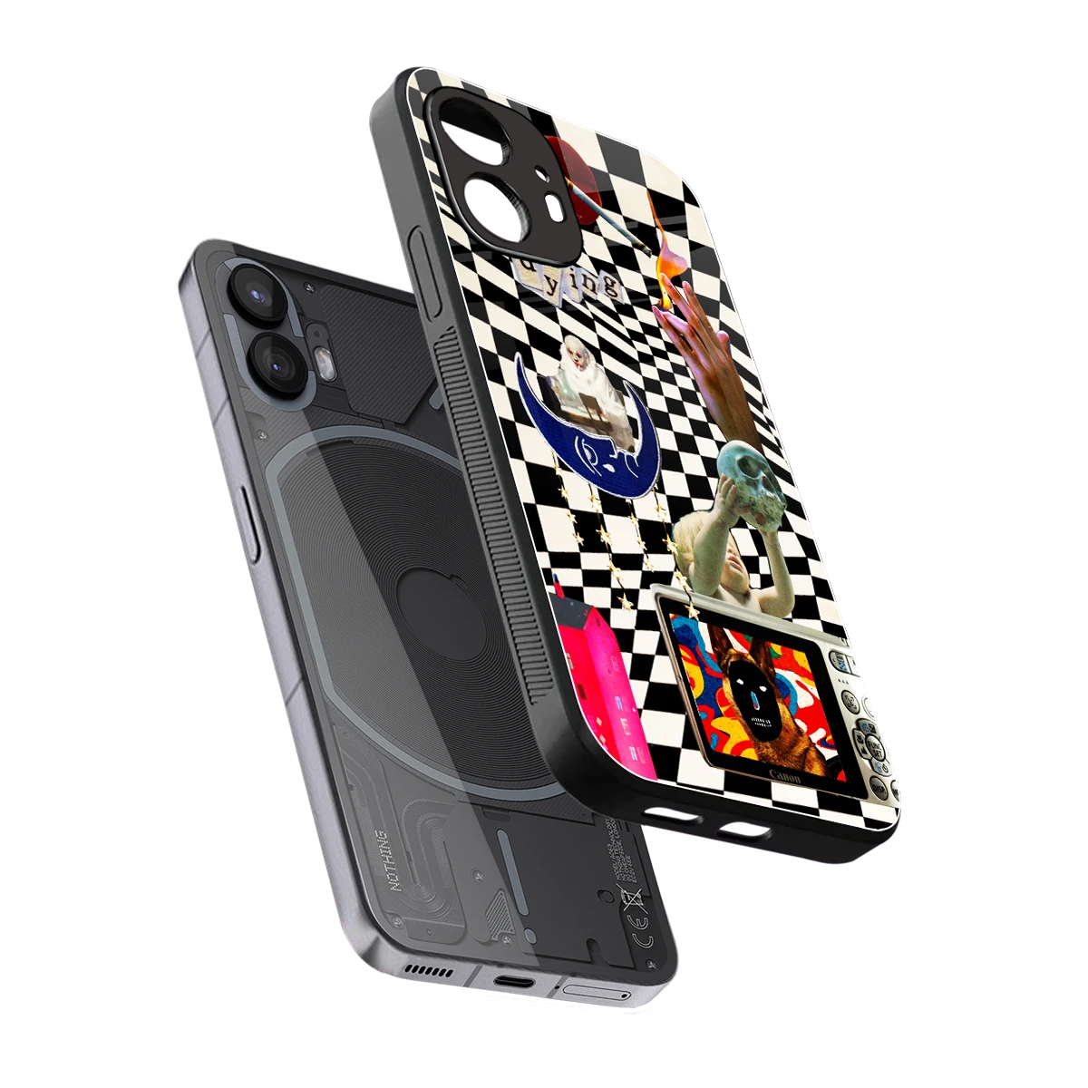 Dark Trip sleek nothing phone 2 cover with tempered glass back and TPU edges