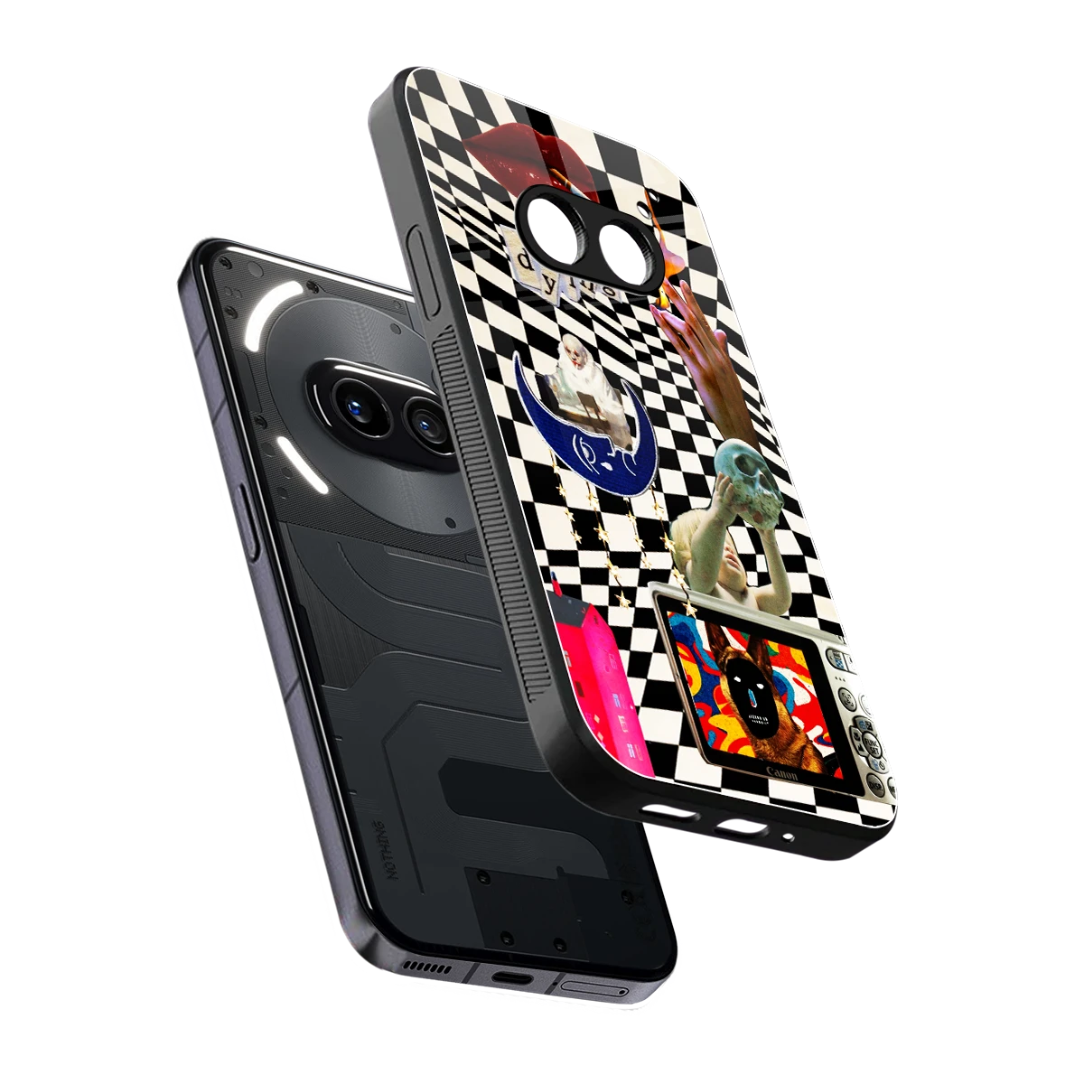 Dark Trip sleek nothing phone 2a cover with tempered glass back and TPU edges