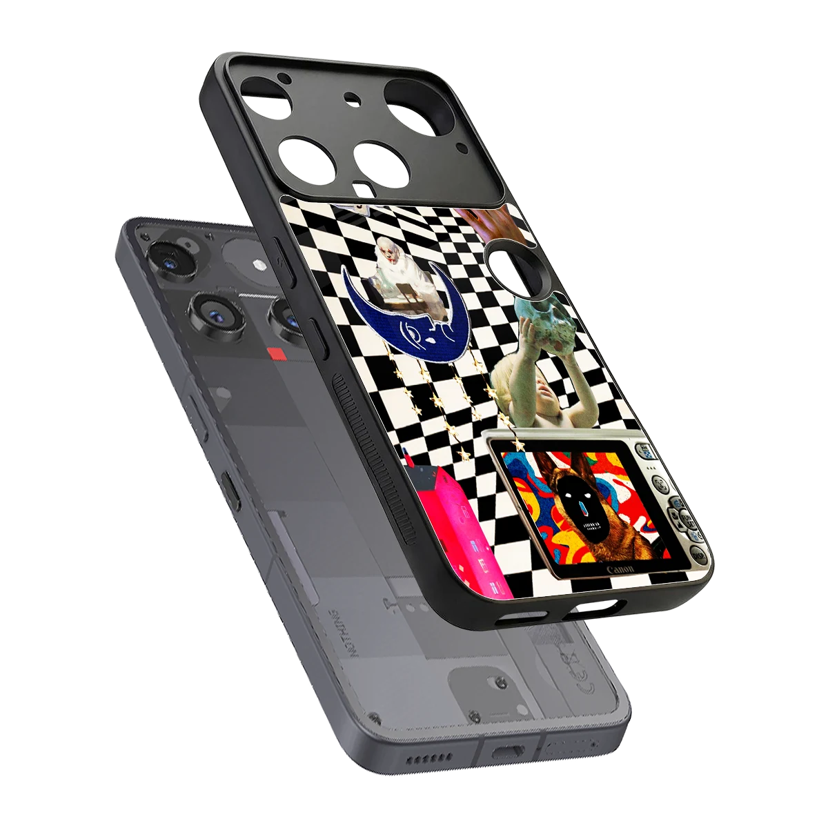 Dark Trip sleek nothing phone 3 cover with tempered glass back and TPU edges