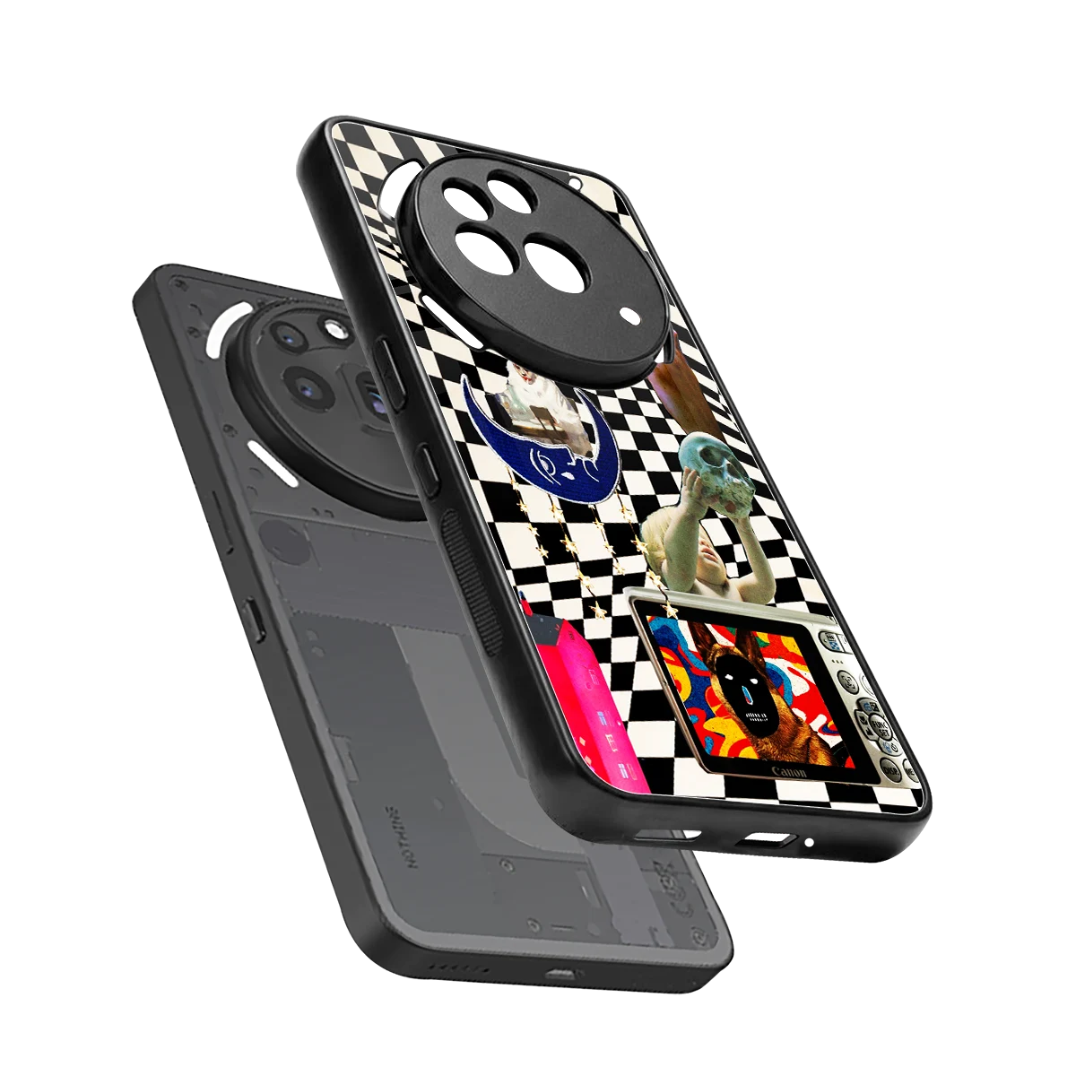 Dark Trip sleek nothing phone 3a pro cover with tempered glass back and TPU edges