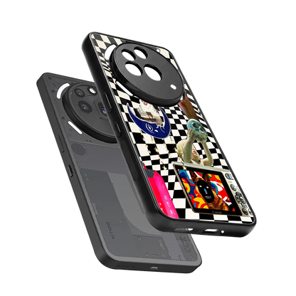 Dark Trip sleek nothing phone 3a pro cover with tempered glass back and TPU edges