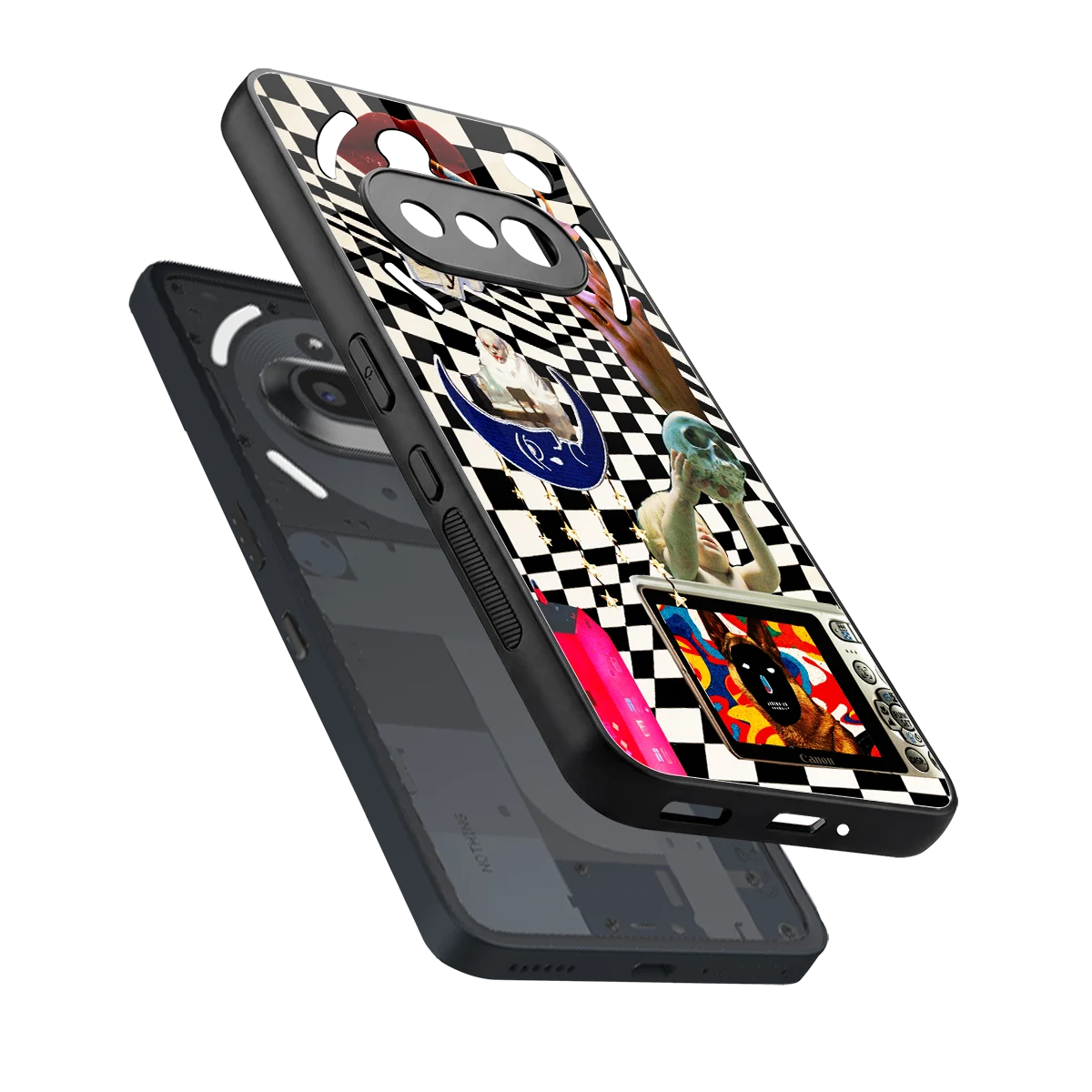 Dark Trip sleek nothing phone 3a cover with tempered glass back and TPU edges