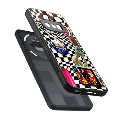 Dark Trip sleek nothing phone 3a cover with tempered glass back and TPU edges